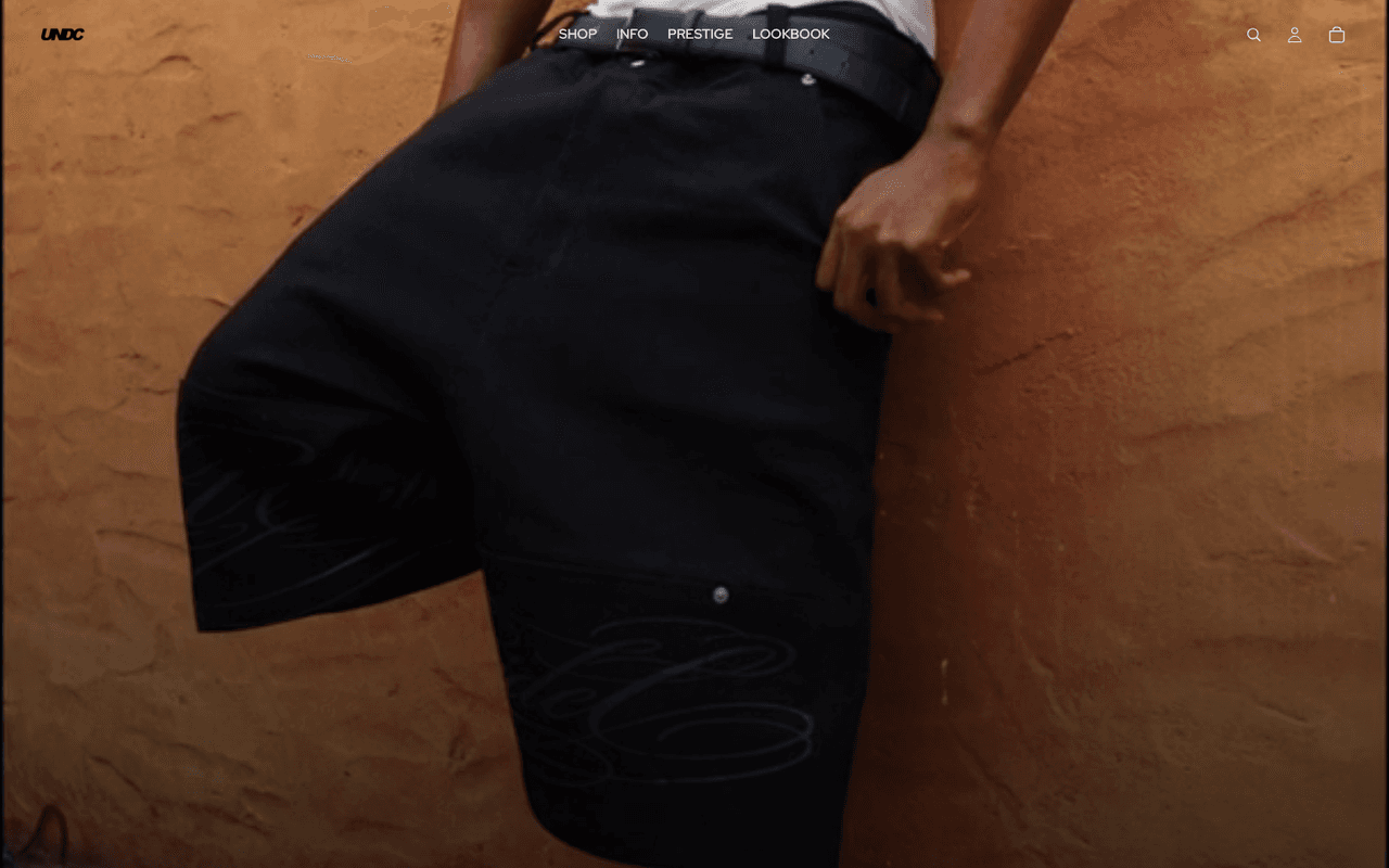 UNDC Fashion storefront homepage